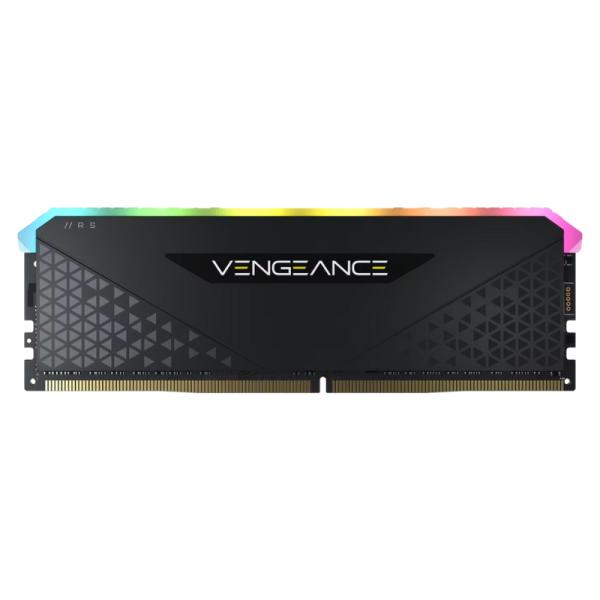 MEMORIA RAM PC 16GB CORSAIR CMG16GX4M1D3600C18 DDR4 3600 MHZ CL18 1.35 V VENGEANCE RGB RS. 6 LED. iCUE. XMP 2.0 DIMM 288 PINES NEGRO