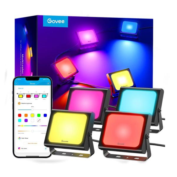 LUCES GOVEE RGBIC FLOOD LIGHTS OUTDOOR (4 PCS) H7060 H7060112-OF-LA