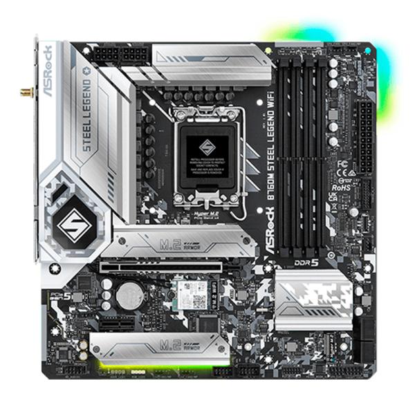 TARJETA MADRE GAMING ASROCK B760M STEEL LEGEND WIFI DDR5 LGA1700 90-MXBL70-A0UAYZ NEGRO / BLANCO