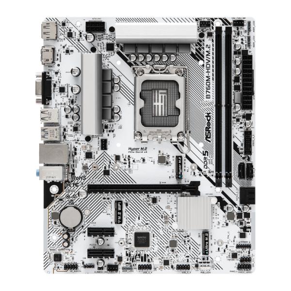 TARJETA MADRE ASROCK B760M-HDV/M.2 LGA1700 MICRO-ATX DDR5 90-MXBMJ0-A0UAY BLANCO