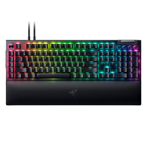 TECLADO GAMING RGB RAZER BLACKWIDOW V4 PRO MEC&Aacute;NICO AL&Aacute;MBRICO USB INGL&Eacute;S SWITCH VERDE RZ03-04680200-R3U1 NEGRO