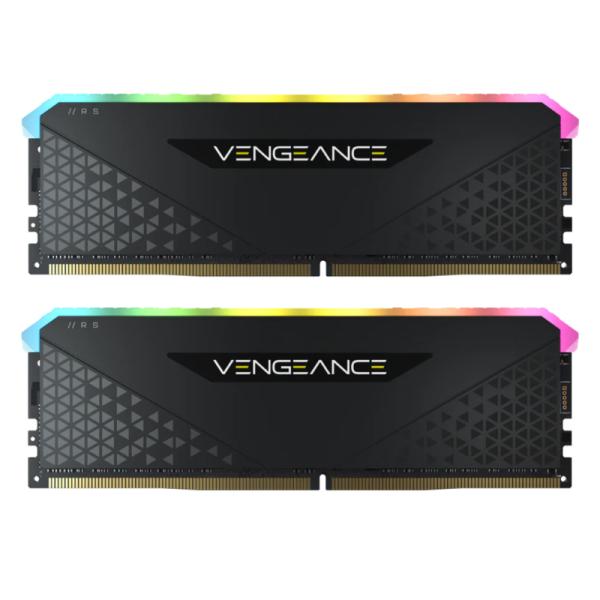 MEMORIA RAM PC 32GB CORSAIR VENGEANCE RGB RS CMG32GX4M2D3600C18 DDR4 3600 MHZ CL18 1.35 V NEGRO DIMM 288 PINES NEGRO