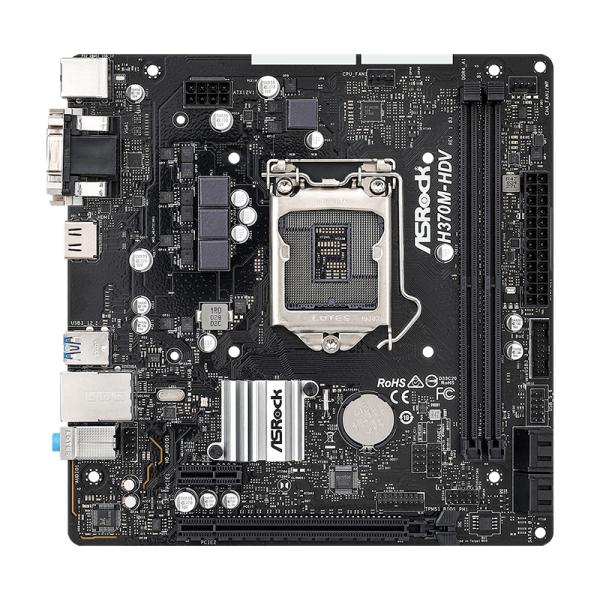 TARJETA MADRE ASROCK H370M-HDV DDR4 LGA1151 MICRO-ATX 90-MXBF40-A0UAYZ NEGRO