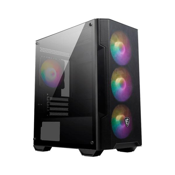 CASE RGB MSI MAG FORGE M100A MINI TOWER VENTILADORES 4 DE 120MM CON VIDRIO LATERAL Y MALLA FRONTAL 306-7G20A21-809 NEGRO