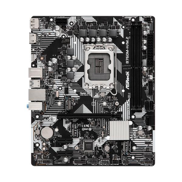 TARJETA MADRE ASROCK B760M-H/M.2 LGA1700 MICRO-ATX DDR5 NEGRO / BLANCO