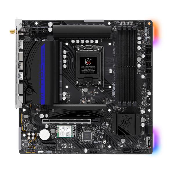 TARJETA MADRE ASROCK B760M PG RIPTIDE WIFI LGA1700 MICRO-ATX DDR5 MB-B760MPGRIPW NEGRO