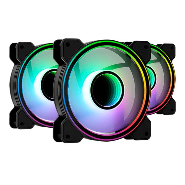 ABANICO RGB AEROCOOL MIRAGE 12 PRO 3X12CM ACF3-MR10227.11 NEGRO