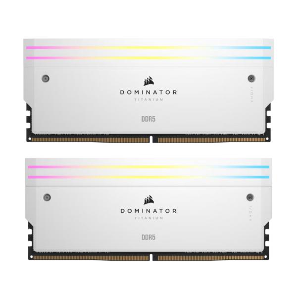 MEMORIA RAM PC 32GB (2&times;16GB) CORSAIR DOMINATOR TITANIUM DDR5 7200MHz CL34 1.45V RGB CMP32GX5M2X7200C34W BLANCO