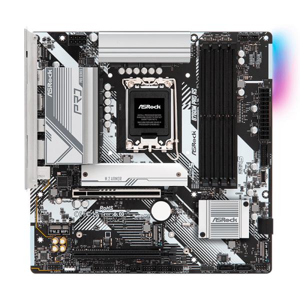 TARJETA MADRE ASROCK B760M PRO RS D4 LGA1700 MICRO-ATX DDR4 NEGRO / BLANCO