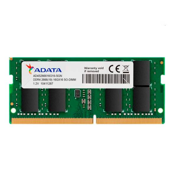 MEMORIA RAM PARA LAPTOP 16GB ADATA AD4S266616G19-SGN DDR4 2666MHZ CL19 1.2V