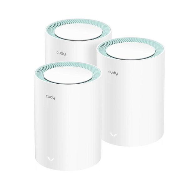 SISTEMA WIFI CUDY M1300(3-PACK) AC1200 WI-FI GIGABIT MESH REPEATER SOLUTION 3PACK BLANCO