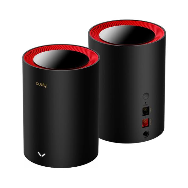 SISTEMA WIFI CUDY M3000(2-PACK) 1.0 DOBLE BANDA (5GHZ) AX3000 WiFi 6 MESH 2.5G NEGRO