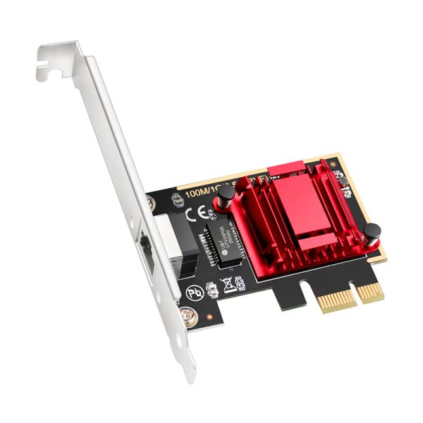 TARJETA DE RED CUDY PE25 1.0 PCI-E ETHERNET 2.5G 2500MBPS RJ45 ROJO