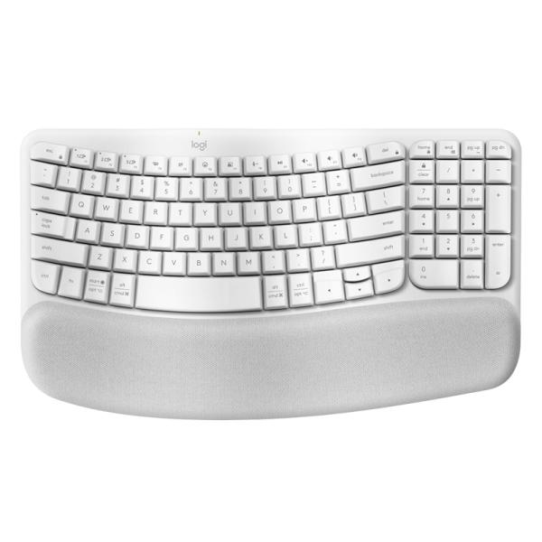TECLADO LOGITECH ERGO WAVE KEYS INALÁMBRICO BLUETOOTH INGLÉS 920-012275 BLANCO