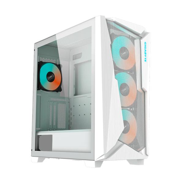 CASE GAMING RGB GIGABYTE C301 GLASS MID TOWER VENTILADORES 4 DE 120MM CON VIDRIO LATERAL GB-C301GW BLANCO