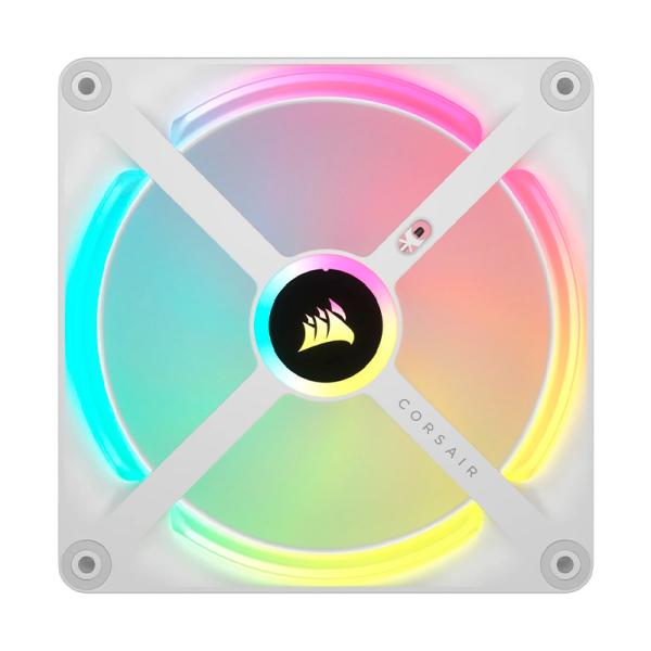 ABANICO CORSAIR ICUE LINK QX120 RGB LINK WHITE 3X12CM CON SISTEMA HUB CO-9051006-WW BLANCO