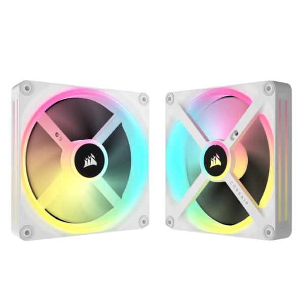 ABANICO CORSAIR ICUE LINK QX140 RGB WHITE 2X14CM CON SISTEMA ICUE INCLUIDO HUB CO-9051008-WW BLANCO