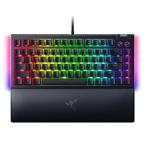 TECLADO GAMING RGB RAZER BLACKWIDOW V4 MEC&Aacute;NICO AL&Aacute;MBRICO USB INGL&Eacute;S SWITCH NARANJA RZ03-05000200-R3U1 NEGRO