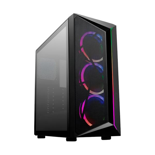 CASE GAMING RGB COOLER MASTER CMP510 MID TOWER VENTILADORES 3 DE 120MM CON VIDRIO LATERAL Y MALLA FRONTAL CP510-KGNN-S02 NEGRO