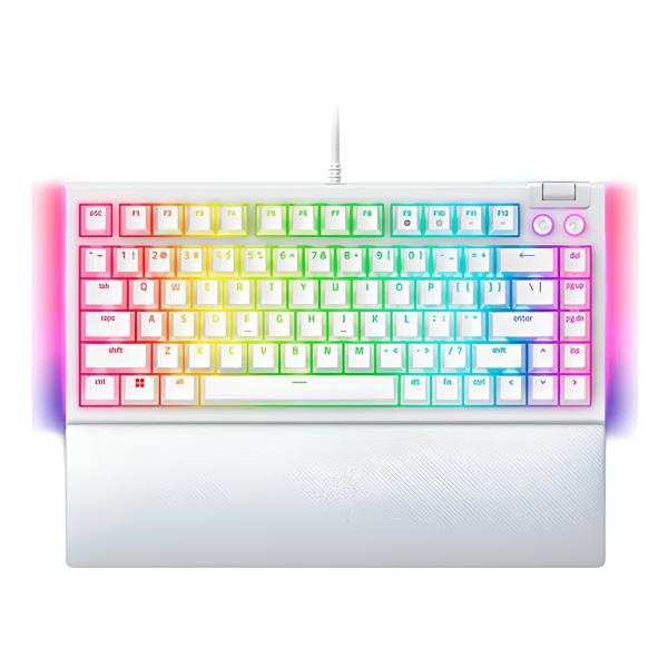 TECLADO GAMING RGB RAZER BLACKWIDOW V4 MECÁNICO ALÁMBRICO USB INGLÉS SWITCH NARANJA RZ03-05001700-R3M1 BLANCO