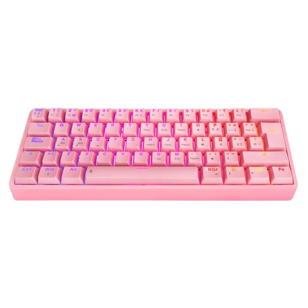 TECLADO GAMING RGB EAGLE WARRIOR KGY182U0001C 60% MECÁNICO ALÁMBRICO USB ESPAÑOL ROSADO