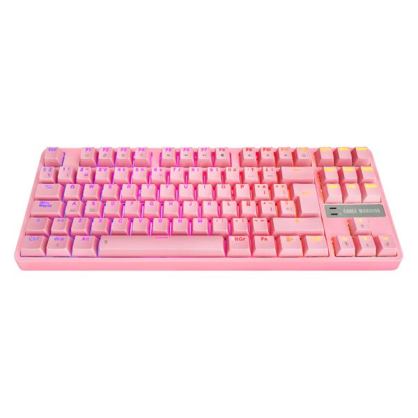 TECLADO GAMING RGB EAGLE WARRIOR KGY282U0001C TKL MECÁNICO ALÁMBRICO ESPAÑOL ROSADO