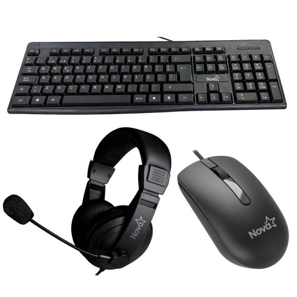 TECLADO ,MOUSE Y HEADSET NOVA USB KB5982U0001C