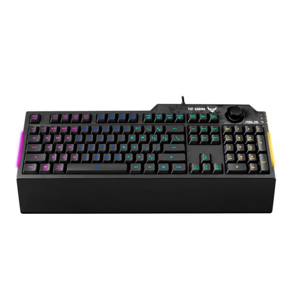 TECLADO RGB ASUS TUF GAMING K1 MEMBRANA AL&Aacute;MBRICO USB INGL&Eacute;S 90MP01X0-BKAA00 NEGRO