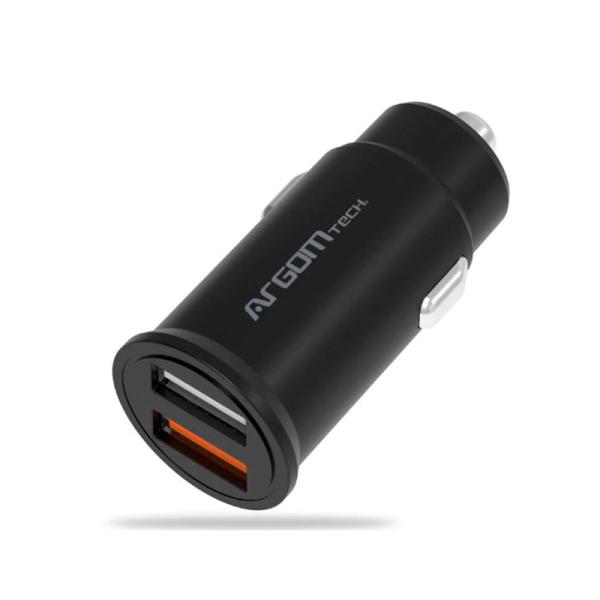CARGADOR DE AUTO ARGOM CHARGE 30W 2-USB PORTS  ARG-AC-0111BK