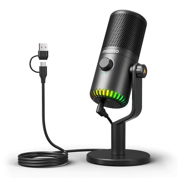 MICRÓFONO GAMING RGB MAONO DM30 USB PROGRAMABLE NEGRO