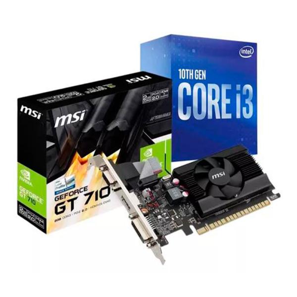 COMBO PROCESADOR INTEL CORE I3-10100F 10TH 3.6 GHZ + TARJETA DE VIDEO INNOVISION GEFORE GT 710 2GB
