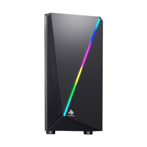CASE GAMING RGB EAGLE WARRIOR CG05AARA001C H430 MID TOWER SIN VENTILACIÓN INCLUIDA CON VIDRIO FRONTAL Y LATERAL Y TIRA RGB NEGRO