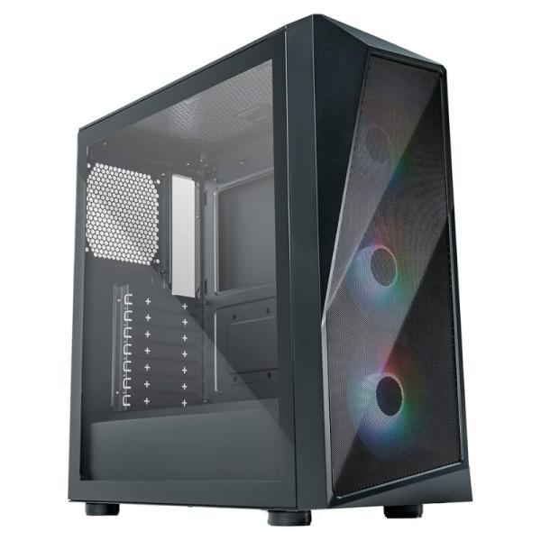 CASE GAMING RGB COOLER MASTER CMP520 MID TOWER VENTILADORES 3 DE 120MM CON VIDRIO LATERAL Y MALLA FRONTAL CP520-KGNN-S00 NEGRO