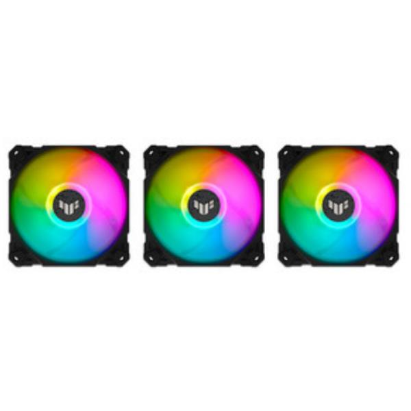 ABANICO RGB ASUS TUF GAMING TF120BK 3X12CM CON CONTROLADOR PWM 90DA0030-B08030 NEGRO