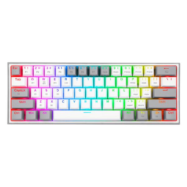 TECLADO GAMING RGB REDRAGON FIZZ PRO K616 MEC&Aacute;NICO INAL&Aacute;MBRICO BLUETOOTH ESPA&Ntilde;OL SWITCH ROJO BLANCO / GRIS
