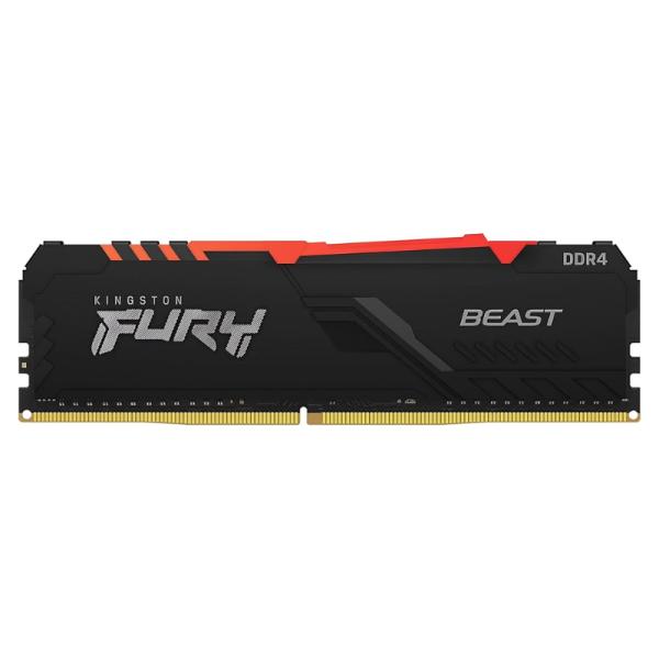 MEMORIA RAM PC 16GB KINGSTON KF432C16BBA/16 DDR4 3200 MHZ CL16 1.35 V FURY BEAST RGB. INFRARED SYNC. XMP. RYZEN READY DIMM 288 PINES NEGRO