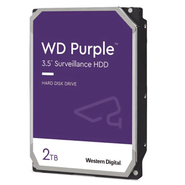 HD INTERNO 2TB WESTERN DIGITAL PURPLE WD23PURZ 3.5 PULG SATA III 5400 RPM 256MB CACHE MORADO
