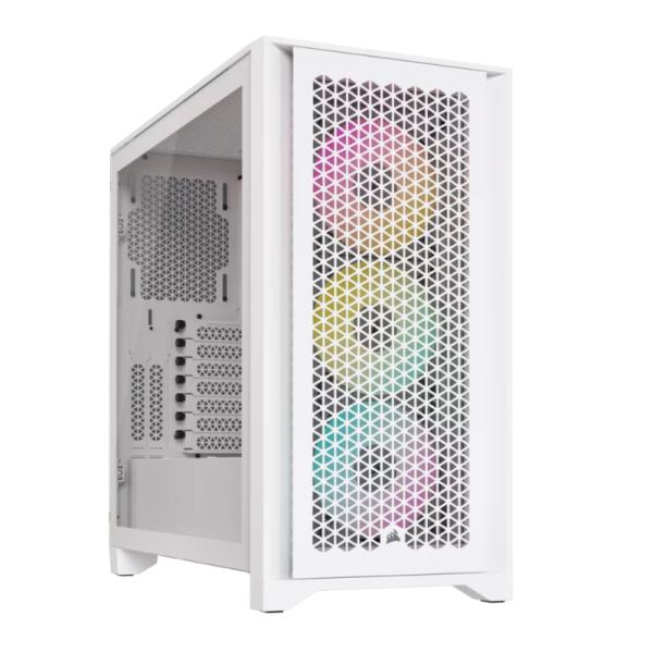 CASE RGB CORSAIR 4000D AIRFLOW MID TOWER VENTILADORES 3 DE 120MM CON VIDRIO LATERAL Y MALLA FRONTAL CC-9011241-WW BLANCO