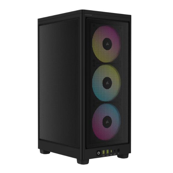 CASE RGB CORSAIR 2000D AIRFLOW MINI TOWER VENTILADORES 3 DE 120MM CON REJILLAS DE ACERO CC-9011246-WW NEGRO
