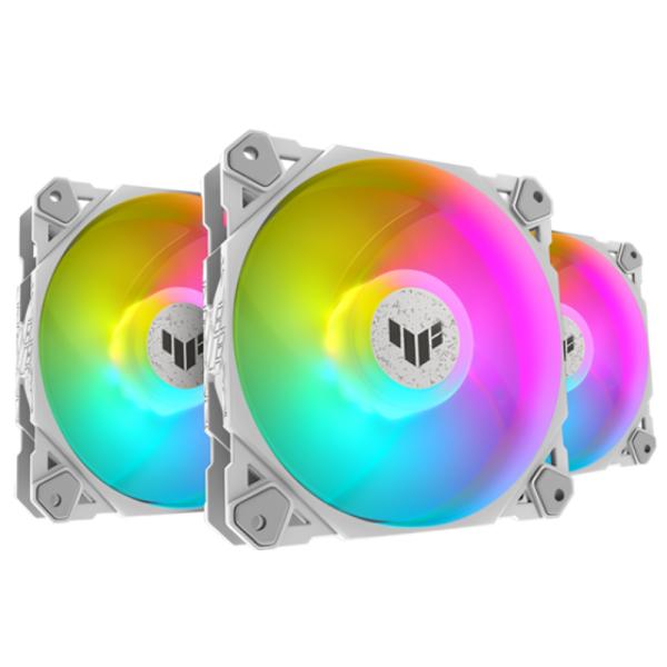 ABANICO GAMING ASUS TUF TF120A1WT KIT TRIPLE CON CONTROLADOR ARGB 3X12CM 90DA0033-B08030 BLANCO