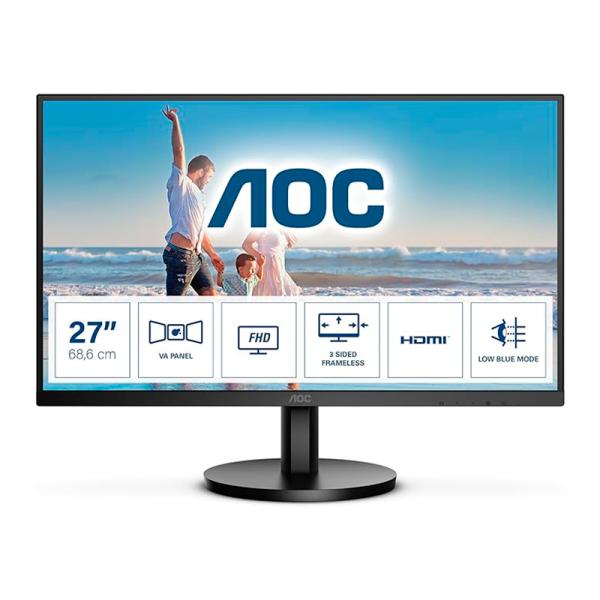 MONITOR 27 PULG AOC 27B3HM FHD 1920 X 1080 75 HZ HDMI VGA PLANO SLIM