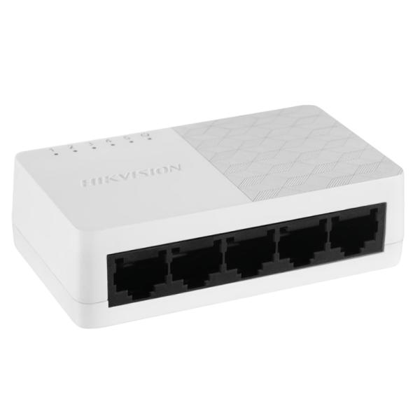 SWITCH HIKVISION DS-3E0105D-E(O-STD)/US 5 PUERTOS FAST ETHERNET 10/100 MBPS NO ADMINISTRABLE 301802625 BLANCO