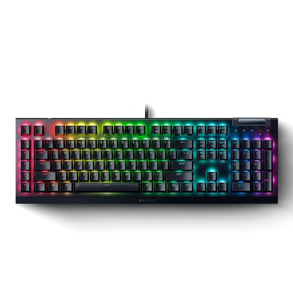 TECLADO GAMING RGB RAZER BLACKWIDOW V4 X MECÁNICO ALÁMBRICO USB INGLÉS SWITCH VERDE RZ03-04700200-R3U1 NEGRO