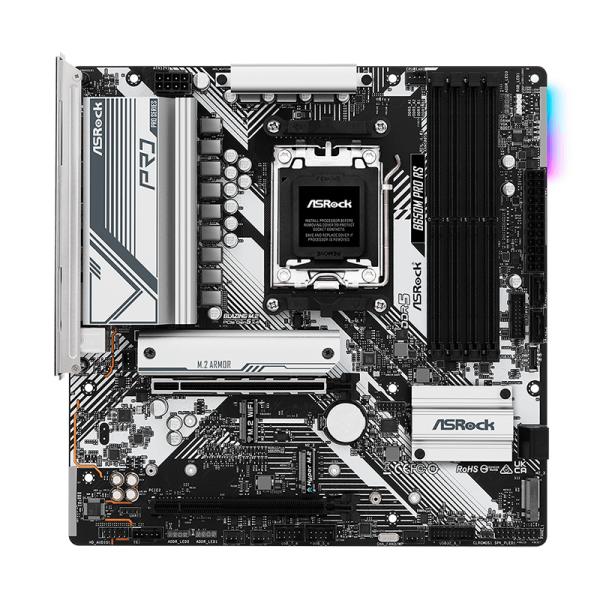TARJETA MADRE ASROCK B650M PRO RS AM5 MICRO-ATX DDR5 NEGRO / BLANCO