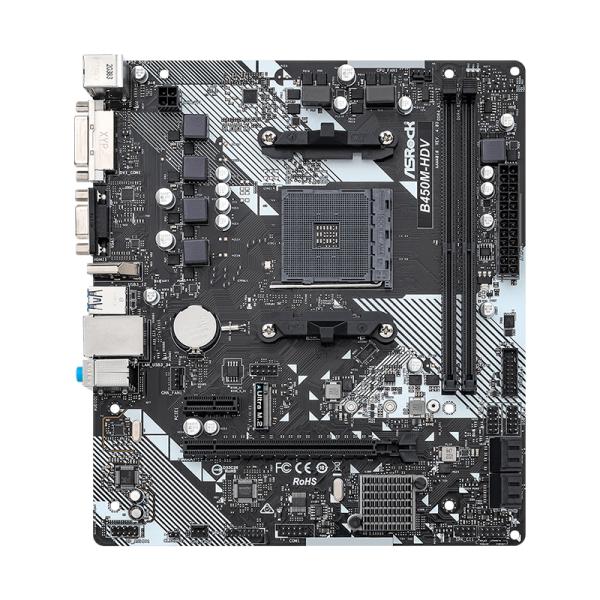 TARJETA MADRE ASROCK B450M-HDV R4.0 AM4 MICRO ATX DDR4 90-MXB9N0-AOUAYZ NEGRO / BLANCO