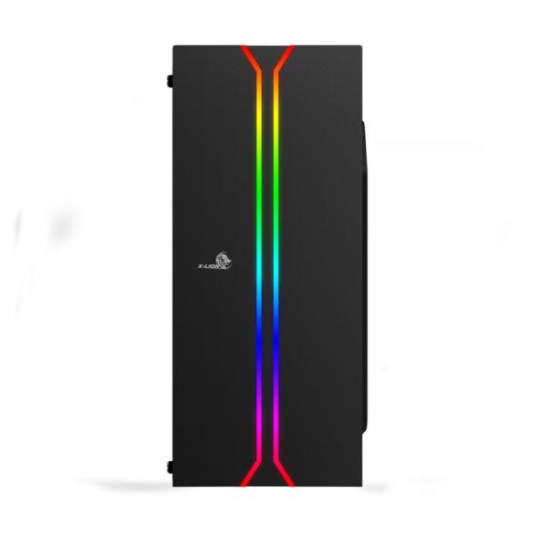 CASE GAMING  X-LION N3-391 E010-161 TEMPERED  GLASS SIDE PANEL BLACK USB 2.0*2 +USB 3.0*1+ HD AUDIO+RGB STRIP