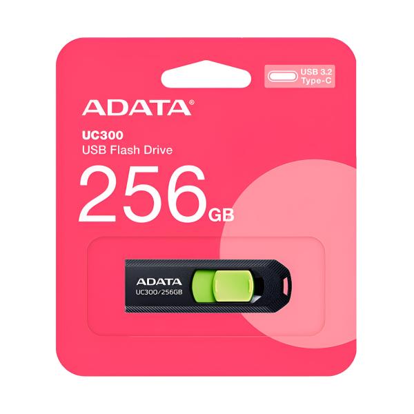 MEMORIA USB 256GB ADATA UC300 USB-C 3.2 GEN 1 ACHO-UC300-256G-RBK/GN NEGRO / VERDE