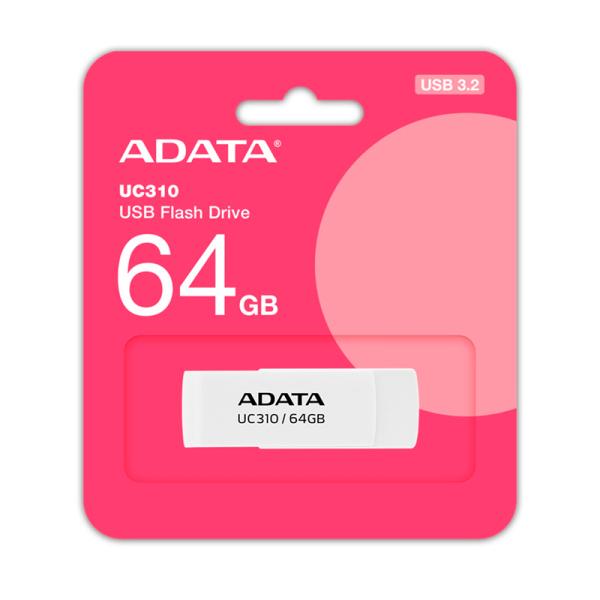 MEMORIA USB 64 ADATA UC310 USB-A 3.2 GEN 1 UC310-64G-RWH BLANCO