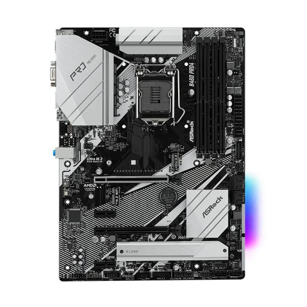 TARJETA MADRE ASROCK B460 PRO4 LGA1200 ATX DDR4 90-MXBCN0-A0UAYZ NEGRO / BLANCO