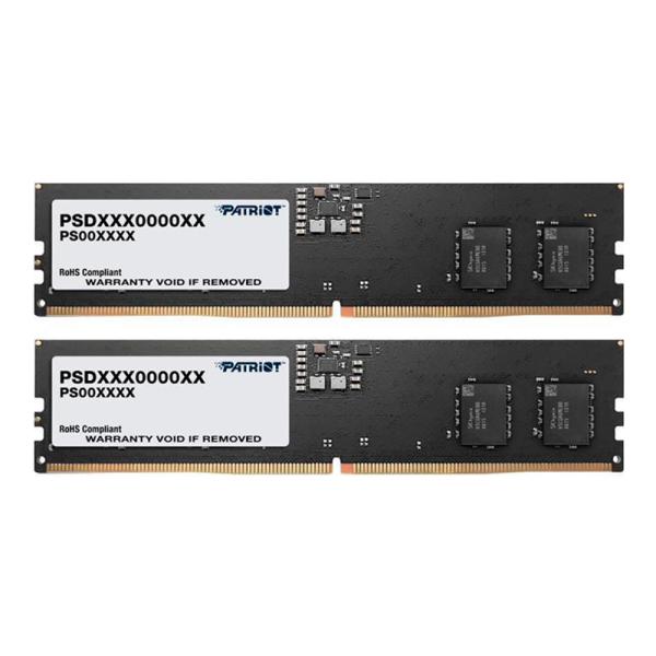 MEMORIA RAM PC 16GB (2&times;8GB) PATRIOT PSD516G4800K DDR5 4800 MHZ CL40 1.1 V SIGNATURE. ON DIE ECC. PNP DIMM 288 PINES NEGRO